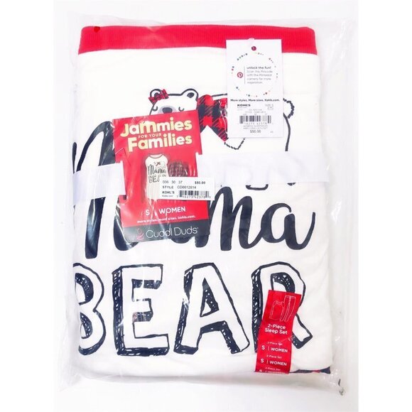 Cuddl Duds Womens Red Black Plaid Polar Bear Long Sleeve Pajamas Sets Sz S New - Picture 4 of 12